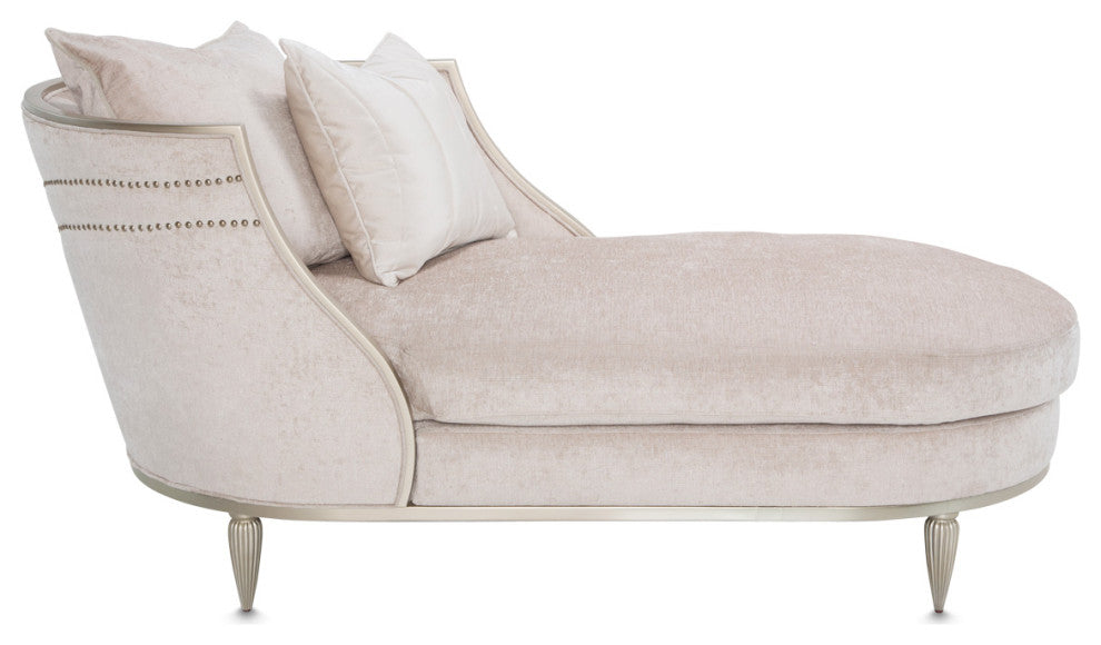 London Place Chenille Chaise - Parchment