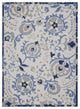 12' X 15' Blue And Grey Ikat Non Skid Indoor Outdoor Area Rug
