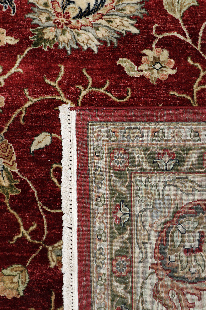 Pasargad Home Agra Collection Red Lamb's Wool Area Rug, 9'8"x13'3"