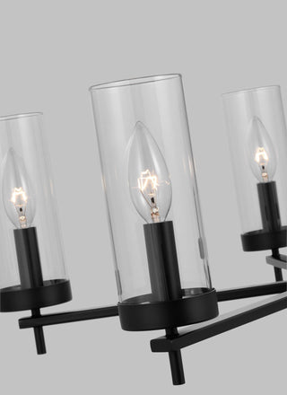 Zire Five Light Chandelier, Midnight Black