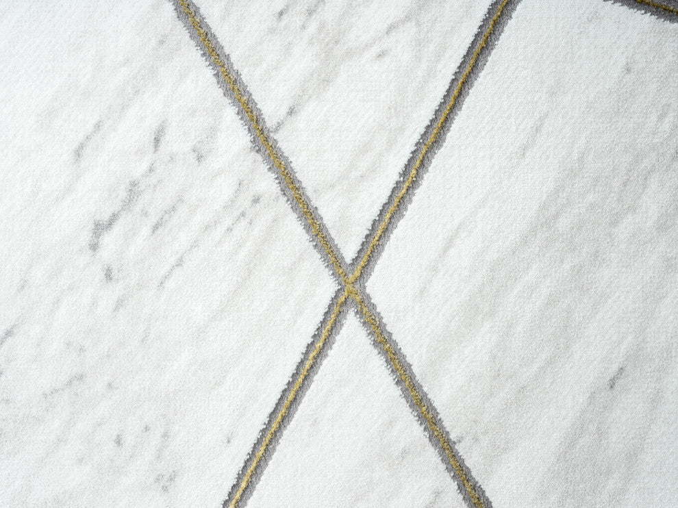 Abani Luna LUN150A Contemporary Marble Gold Lines Area Rug