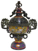 Chinese Metal Yellow Enamel Cloisonne Incense Burner Figure