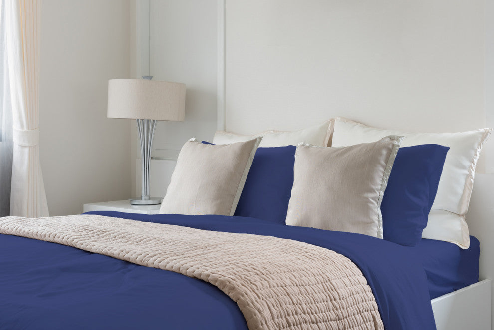 Organic 100% Eucalyptus Fiber Tencel 4-Piece Sheet Set, Slate Blue, King