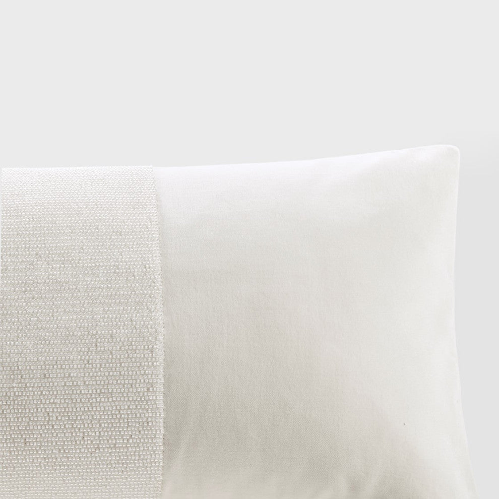 Croscill Home Canova Cotton Velvet Oblong Pillow, White
