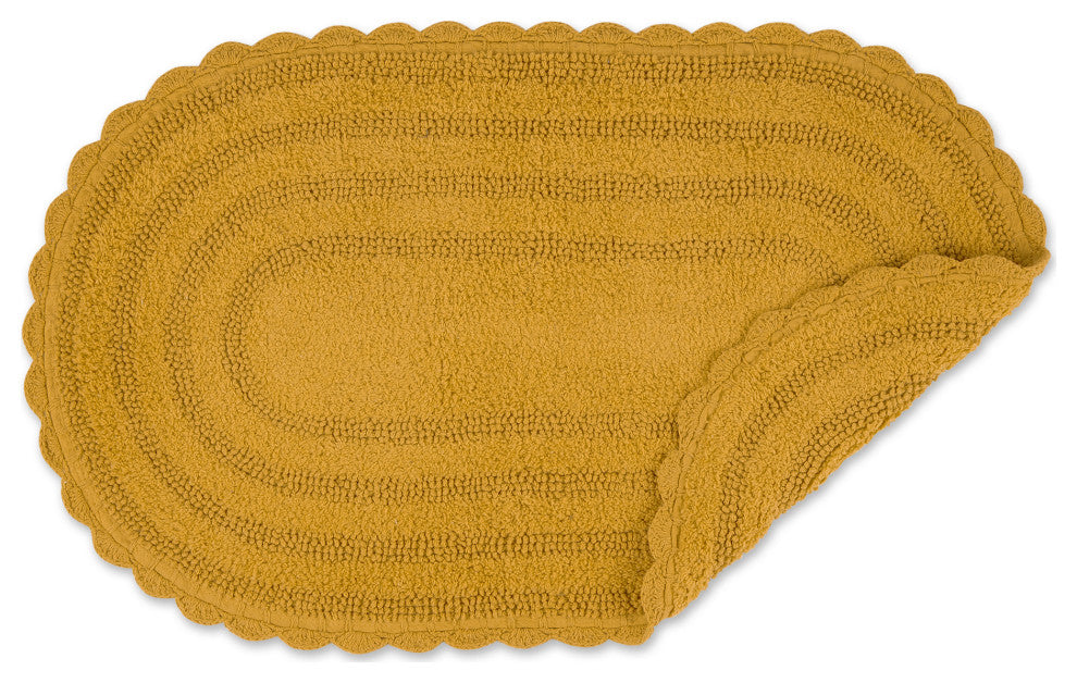 Honey Gold Large Oval Crochet Bath Mat
