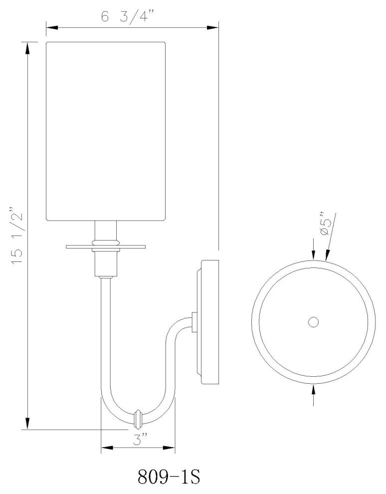 Zlite 809-1S-RB-WH 1-Light Wall Sconce, White