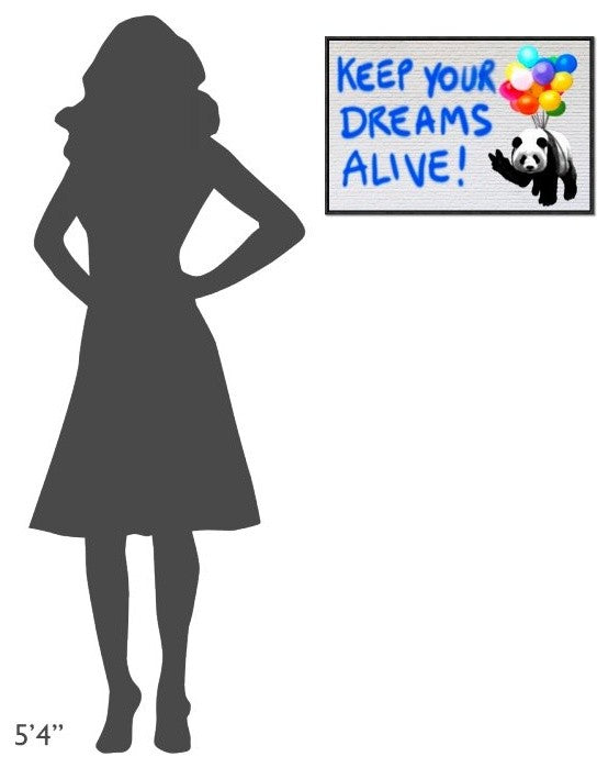 "Keep your dreams alive!" Framed Canvas Giclee by Masterfunk Collective, 25x17"