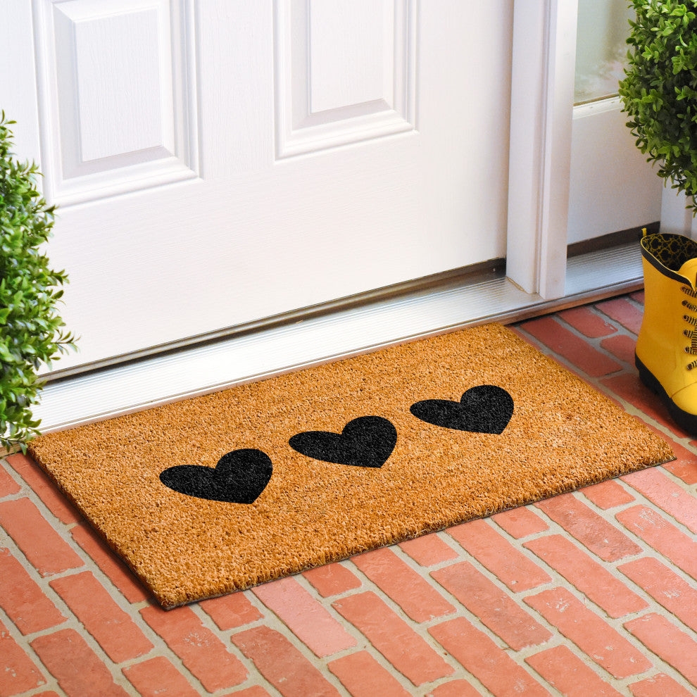Calloway Mills Trio Hearts Doormat, 36x72