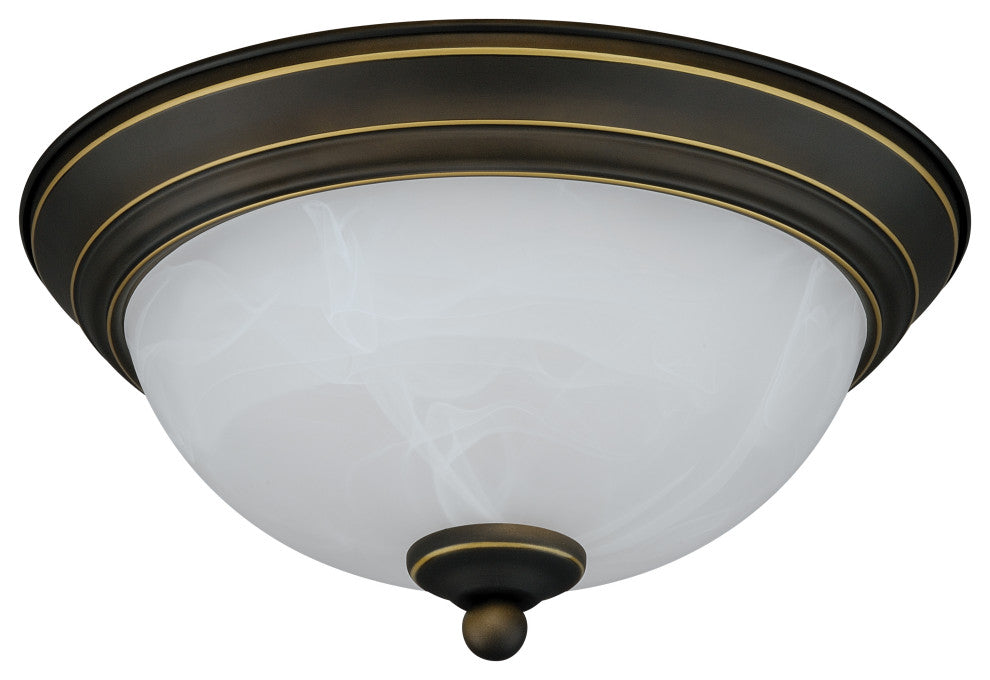 Stevens 11-in W LED Vintage Bronze Flush Mount Ceiling Light Fixture White Glass