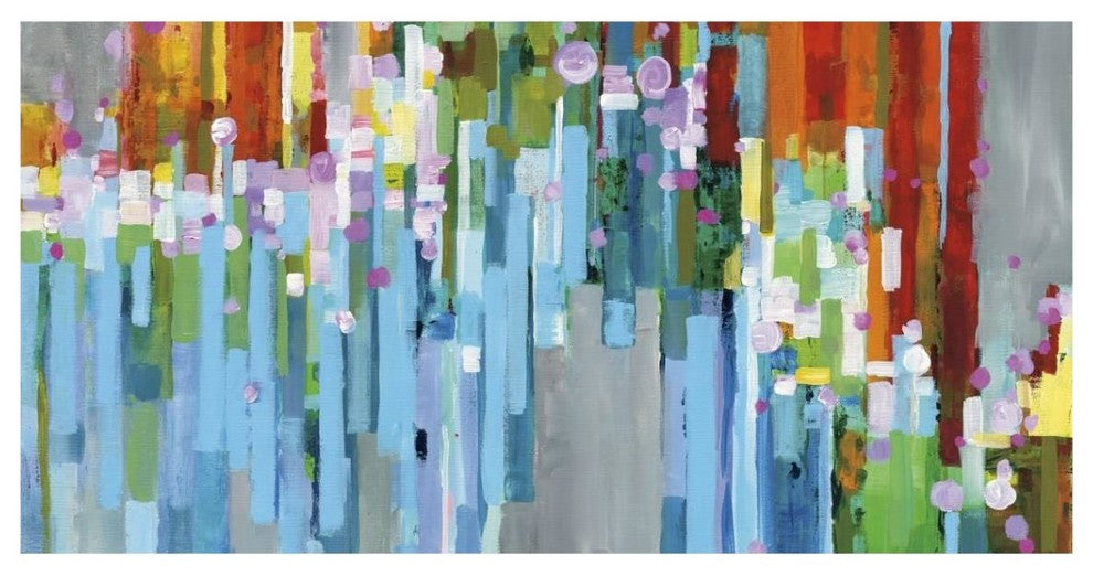 "Rainbow of Stripes Square" Digital Paper Print by Danhui Nai, 38"x20"