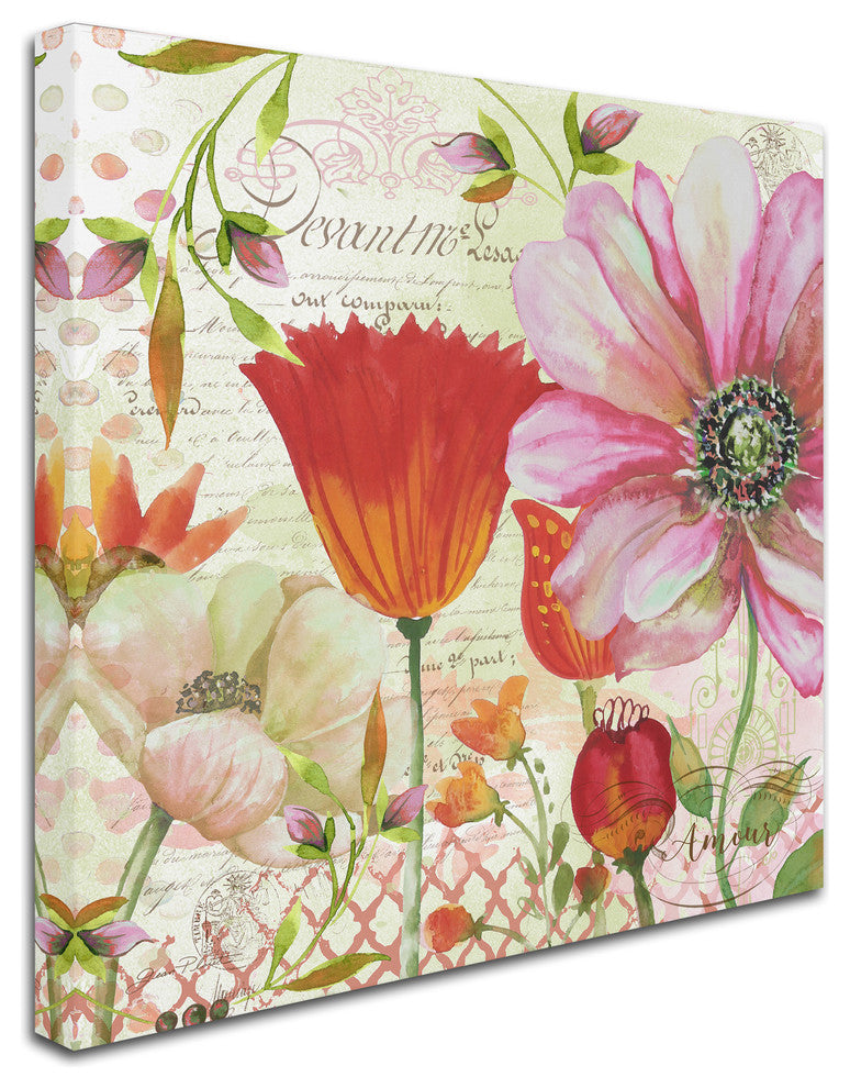 Jean Plout 'Floral Love Song 2' Canvas Art, 24x24