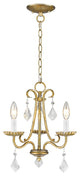 Daphne Mini Chandelier, Antique Gold Leaf