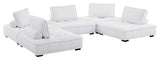 Saunter Tufted Fabric Fabric 5-Piece Sectional Sofa White -5210