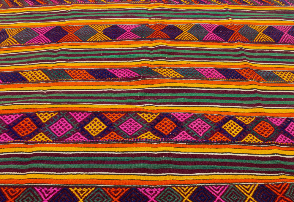 Multicolor Vintage Milas Kilim Rug 7' 1" x 9' 3", 85 in. x 111 in.