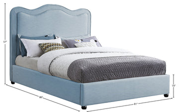 Felix Linen Upholstered Bed, Sky Blue, King