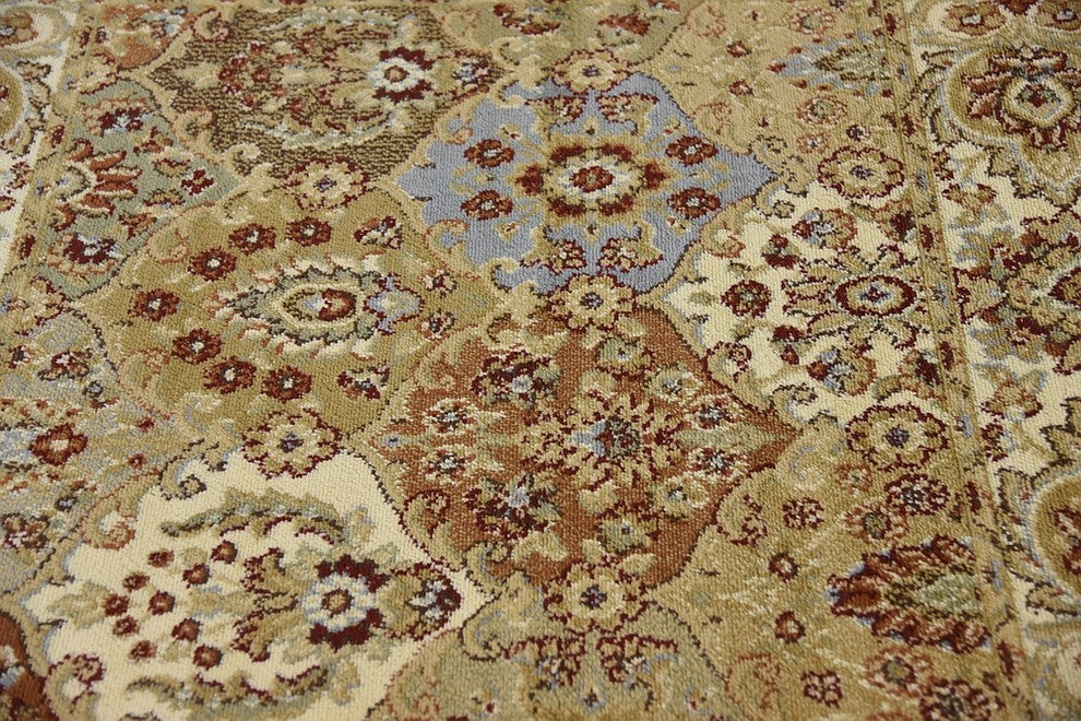Unique Loom Cream Athens Voyage 4' 0 x 4' 0 Square Rug