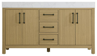Home Living 60" Double Bathroom Vanity, Honey Brown