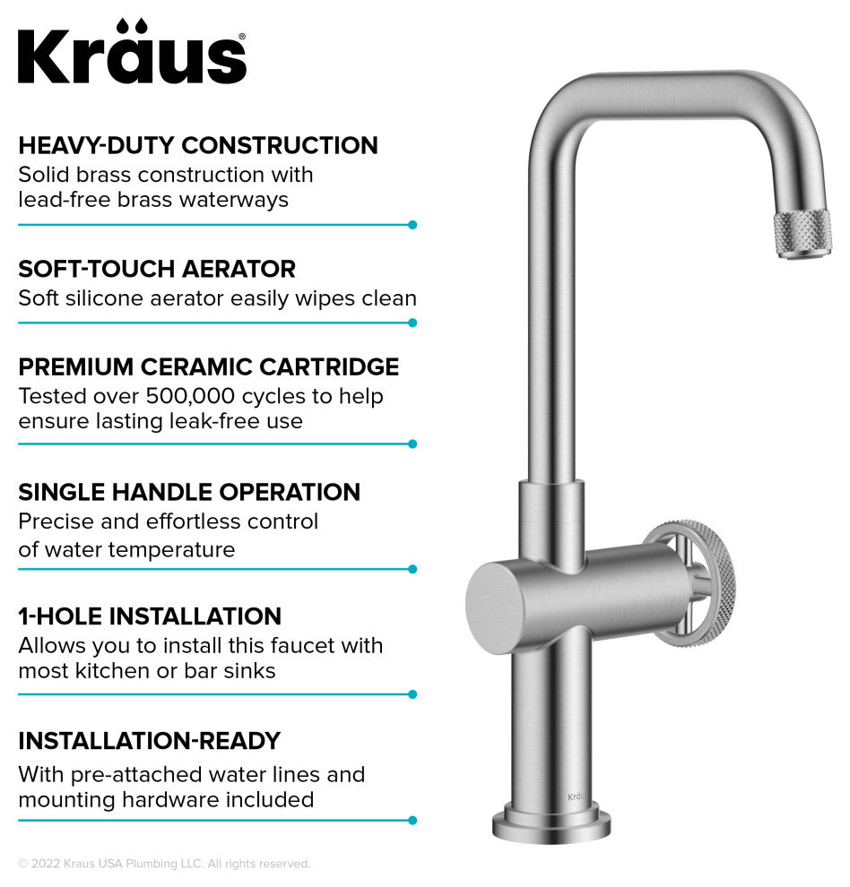 Urbix Bridge Kitchen Faucet, Spot Free Stainless Steel, Kpf-3127sfs