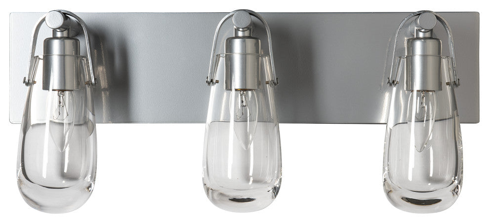 Eos 3-Light Bath Sconce, Sterling Finish, Clear Glass