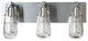 Eos 3-Light Bath Sconce, Sterling Finish, Clear Glass