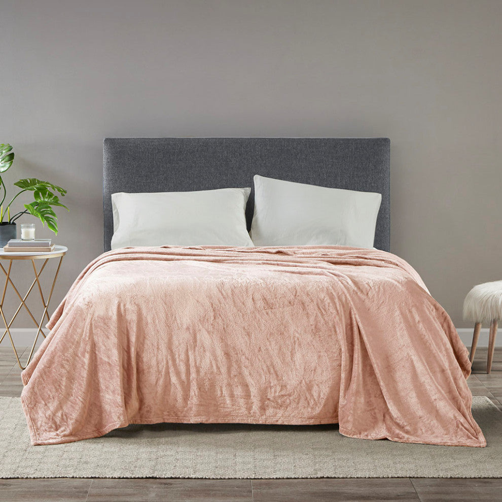 Madison Park Microlight Blanket, Blush