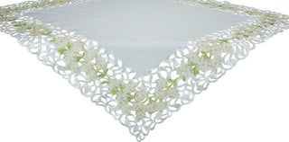 Spring Garden 34"x34" Embroidered Collection Cutwork Table Topper