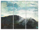 "Mountain Peak Under Cloudy Sky" Painting Metal Wall Art, 3 Panels, 36"x28"