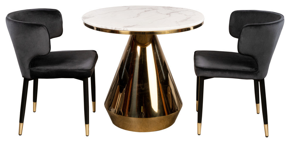 Gigi Bistro Table With Dining Chairs, Black, 2 Chairs