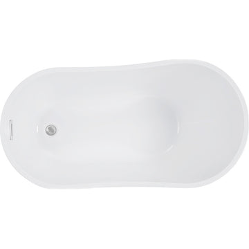 WOODBRIDGE 54" Acrylic Freestanding Soaking Tub with Brushed Nickel Pop up drain