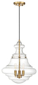 Savoy House Meridian 3 Light Pendant Natural Brass
