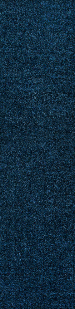 Haze Solid Low-Pile Navy 2 ft. x 12 ft. Runner Rug