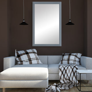 Morgan Framed Wall Mirror, Light Gray, 34"x44"