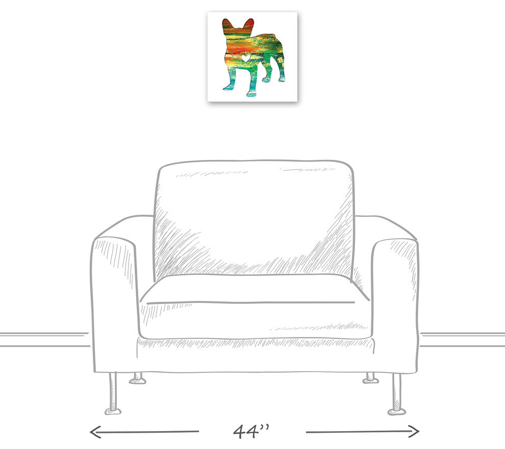 Designs Direct Creative Group Paint Silhouette Frenchie 12x12 Canvas Wall Art
