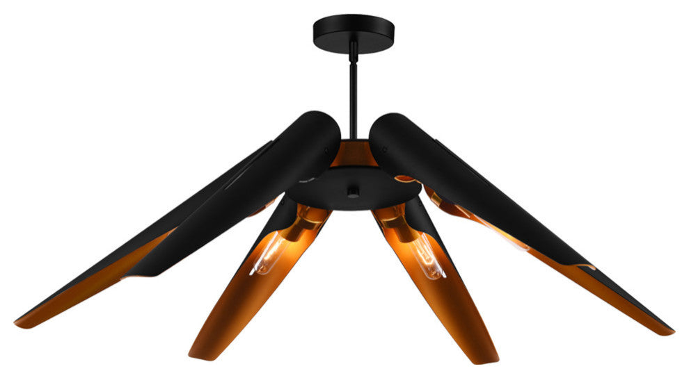 Amar 6 Light Chandelier With Matte Black Finish