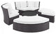 Espresso White Convene Circular Outdoor Patio Daybed Set
