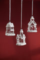 Lumi Assorted Glass House Hanging Ornaments, Set of 6