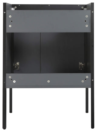 Oakville Bath Vanity, Ceramic Sink, Onix Grey, 24 Inch, Black Hardware