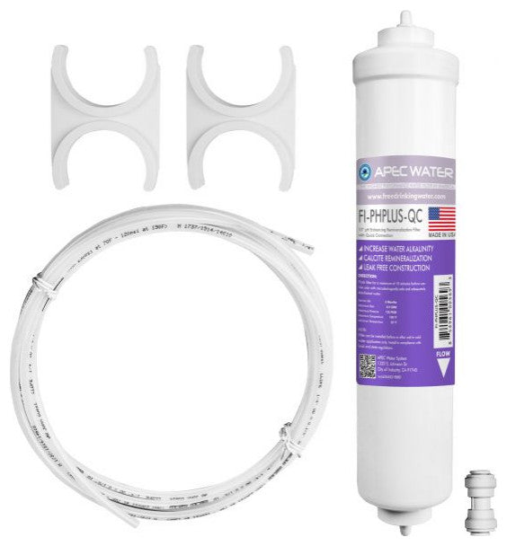 APEC 10" Alkaline Calcite pH Neutralizer Water Filter Kit, 1/4" Output, US Made