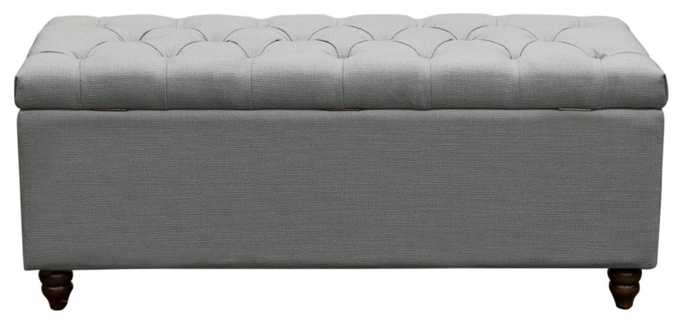 Park Ave Tufted Storage Trunk, Gray