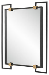 Uttermost 09957 Ivey 32-1/2" W x 42" H Square Framed Bathroom - Black Iron