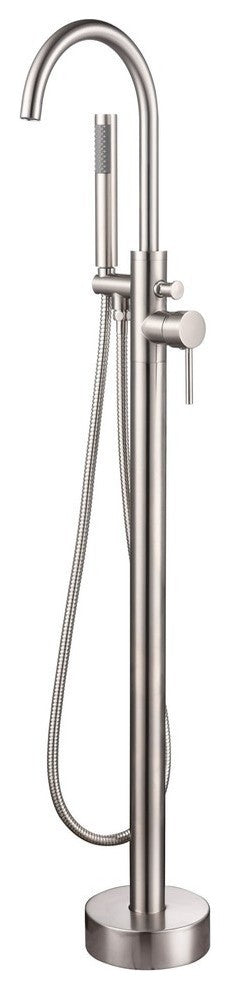 ADM Freestanding Tub Filler Handheld Shower Spray, Brushed Nickel, 59" Hose