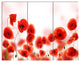Poppy Flowers on Pink Background, Floral Triptych Canvas Print, 36x28, 3 Panels