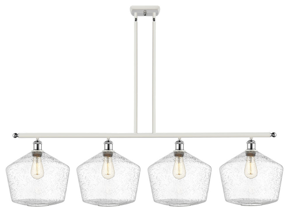 Innovations 516-4I-WPC-G654-12-LED 4-Light Island Light, White, Polished Chrome