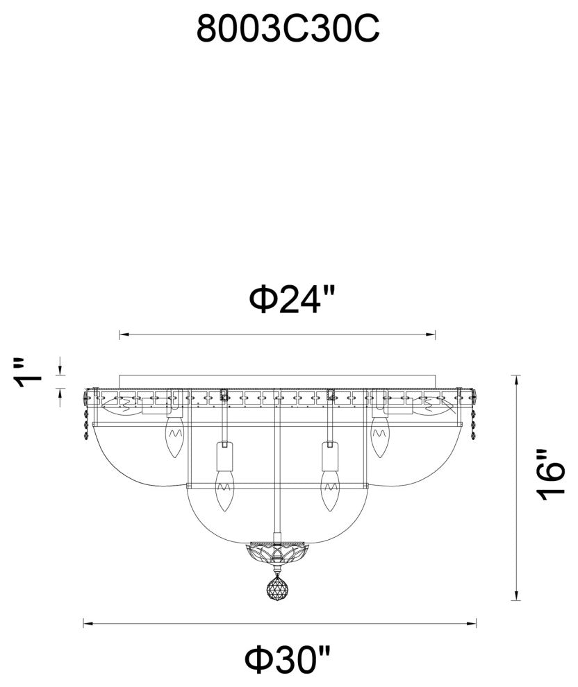 Stefania Bowl Flush Mount, 30 Inches
