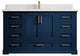 Boston 60 Single Bathroom Vanity in Navy Blue 1.5" Empira Quartz