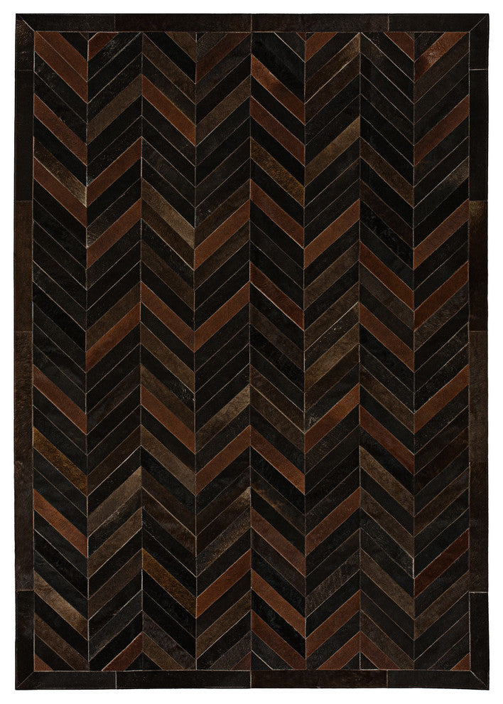 Cowhide Patchwork Rug, Apollo, Cassiterite, 9'x12'