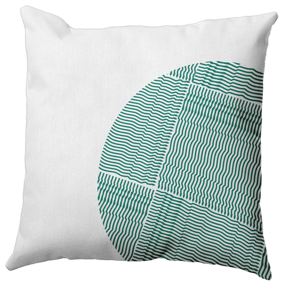 Big Circle Polyester Indoor Pillow, Kelly Green, 16"x16"
