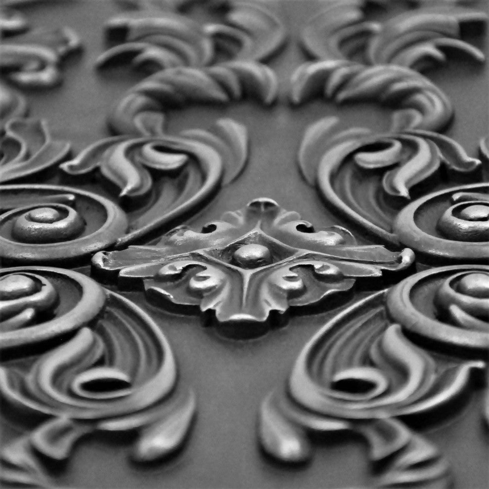 Cypress Wrought Iron Matte Finish 16" x 24" Hand Made Metal Mural Tile