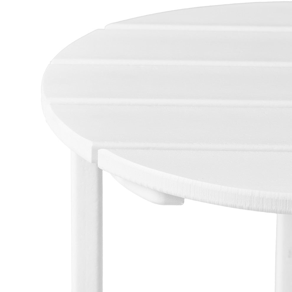 Adirondack Round Outdoor Side Table, White