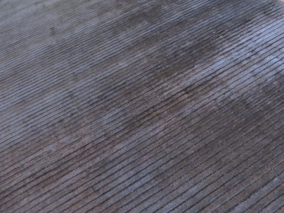 9"x12" Hand Loomed Black Oriental Rug Bamboo Silk Modern